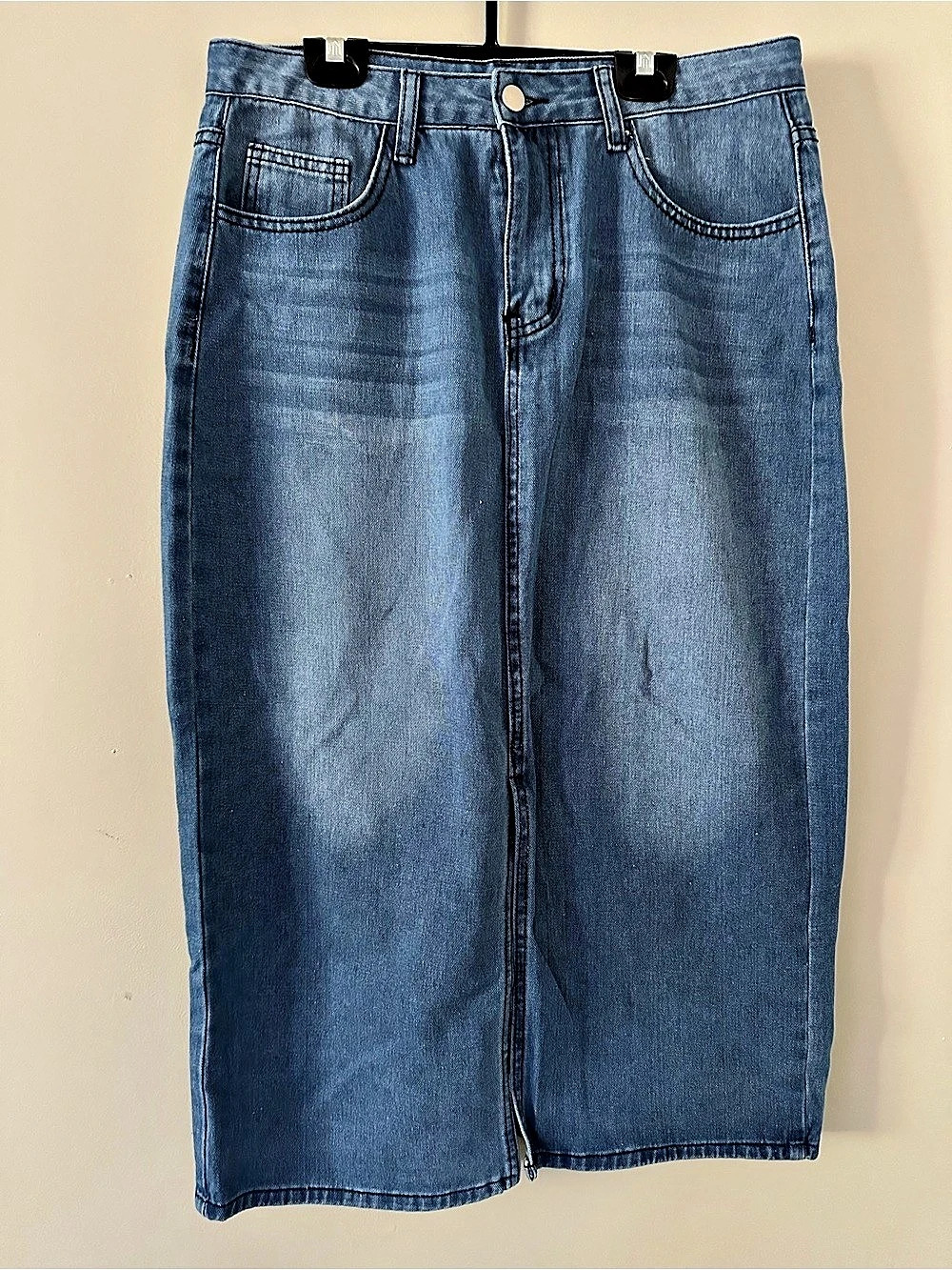 Women's Denim Midi Skirt Blue Large Like New